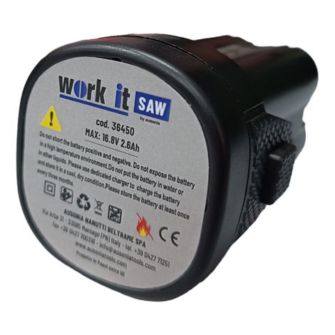 BATTERIA RICARICABILE AL LITIO 16,8V 2Ah RICAMBIO FORBICE WORK-IT 31815 AUSONIA
