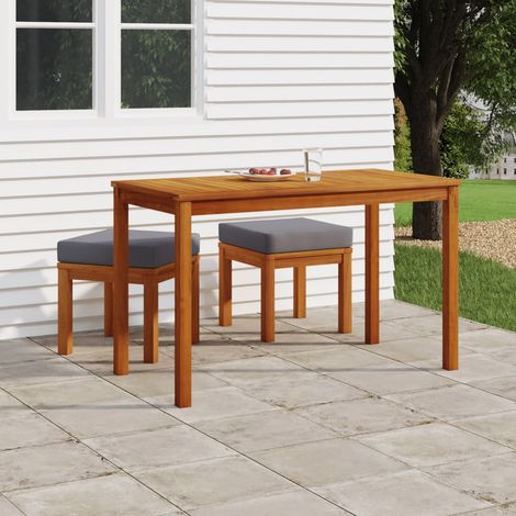 Ensemble Table et Chaises de Jardin 3 pcs - Ensemble Table à manger + 2 chaises avec coussins Acacia solide BV322815 - BonneVie (1/5)