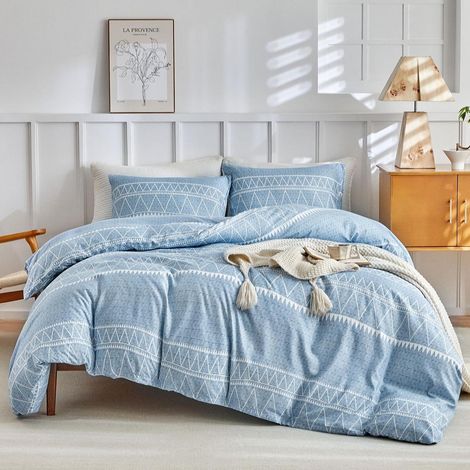 Ensemble de literie Super King 220x260 cm Bleu Style Bohème