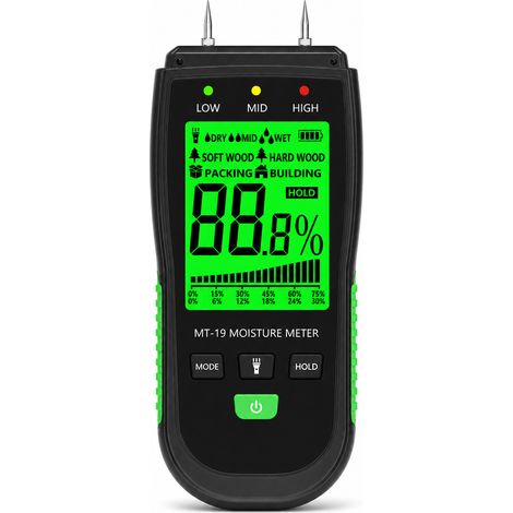 Testeur d’Humidité du Bois Portable pour Chantier Noir (1/5)