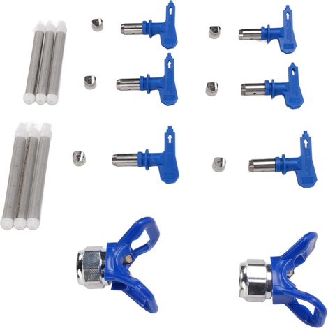 6 buses de pulvérisation peinture 211 315 417 517 515 523 avec 2 supports et 6 filtres pour pistolet airless bleu (1/5)