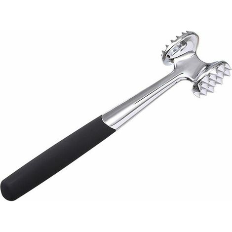 SnowStainless Steel Tenderizer Mallet, Heavy Duty Double Sided 14 Spikes and 34 Spikes, 22cm Heavy Duty Double Sided Hammer, Manual Tenderizer for Chicken, Beef, Pork, Nuts, Good Grip (1/5)