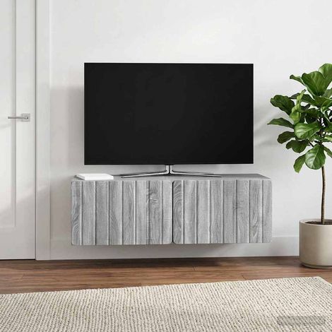 vidaXL Wall-Mounted TV Cabinet 98 x 31 x 30 cm Grey Sonoma (1/5)