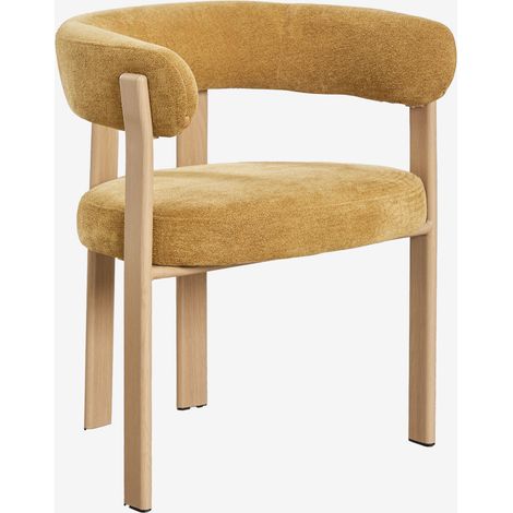 Silla de comedor con reposabrazos tapizada y en hierro Jolie SKLUM             