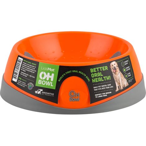 LickiMat OH Bowl - Schlecknapf für Hunde - orange - Medium (1/3)