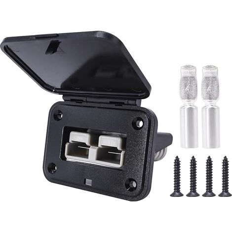 Presa Anderson da 120 A, telaio di montaggio a filo con coperchio, supporto per base Anderson, per auto, camper, roulotte, moto, barca (1/5)