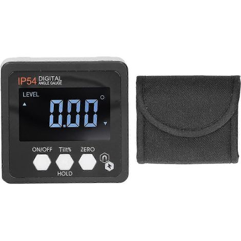Inclinomètre numérique, rapporteur électronique avec base magnétique, étanche IP54, 4 angles de 90°, grand écran LCD pour le travail du bois et la construction. (1/5)