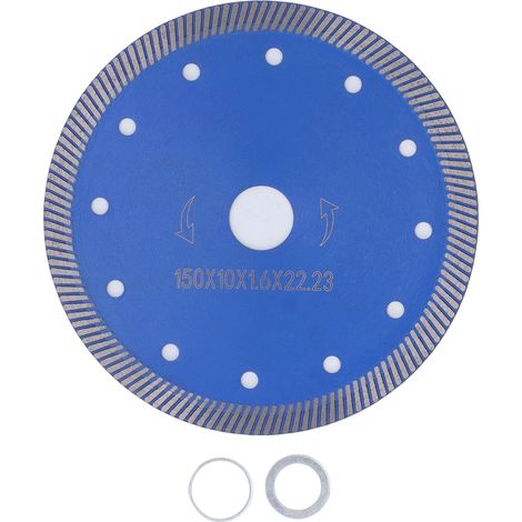 Lame de scie diamantée 150x10x1.6x22.23mm pour couper carrelage, porcelaine, marbre et pierre - Disque diamant à béton, céramique (1/5)