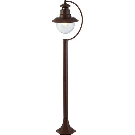 Lampadaire extérieur lanterne E27 verre acier marron rouille lampadaire H 110 cm (1/3)