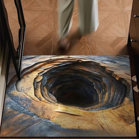 Tapis d'entrée Illusion Abîme Infini 60x90cm - Tapis Illusion - Crack 3