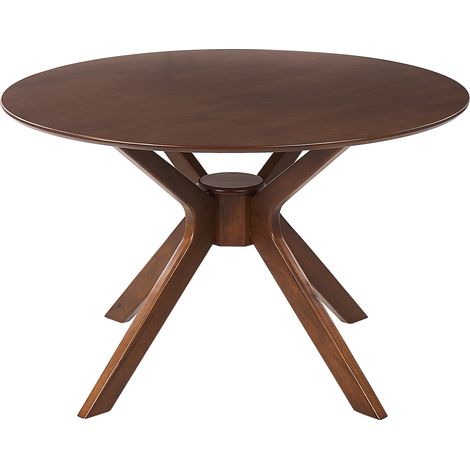 Mesa de comedor redonda diseño retro ø120 cm comedor sala de estar caoba oscura Tymis (1/5)