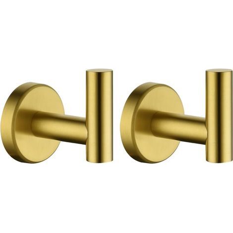 Zwei Wandhaken aus Edelstahl und Messing sowie Handtuchhaken für Bad, Küche und Garage (1/5)