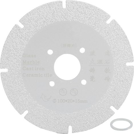 Disque diamant brasé 100x20x15mm pour marbre, meule de polissage et découpe, outil de quincaillerie argenté (1/5)
