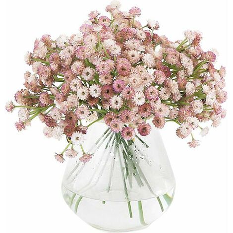 RHG 3 bouquets de fausses fls de gypsophile Bouquets de fls artificielles Arrangement de fls pour artisanat fête de mariage décoration d'intéri (le vase n'est pas inclus)