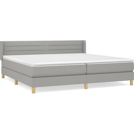 Maison Exclusive - Giroletto a Molle con Materasso Grigio Chiaro 200x200cm Tessuto (1/5)