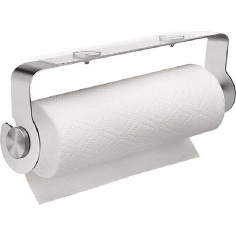 Soporte autoadhesivo de pared para toallas de papel, de acero inoxidable discreto, para uso en baño o cocina, para toallas de papel, papel de aluminio, film transparente, etc.