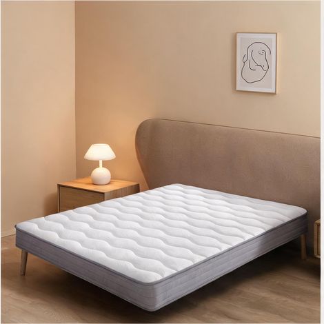 Matelas coloris blanc en tissu métal 200 x 140 x 20 cm (1/5)