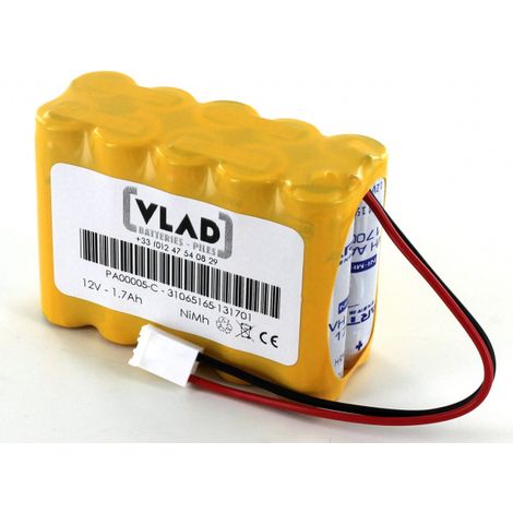 Batterie alarme 12V 1.7Ah NiMh pour ALARME INCENDIE CHALLENGER 734101 (-C) (PA00005)