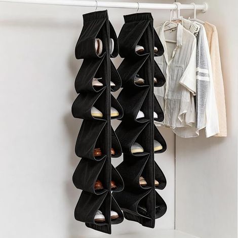 Rangement Suspendu, Range Chaussures Poches Porte Chaussure Pliable Gain de Place Organisateur Mural pour Placard Familial Chambre Coucher (1/3)
