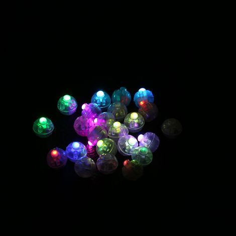 Lot de 100 lampes boules lumineuses rondes à effet lumineux, idéales pour décorer la maison, Noël, un mariage ou une fête (couleurs RGB). (1/5)