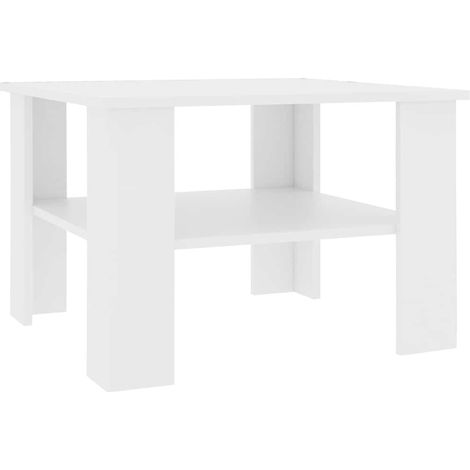 Maison Exclusive - Couchtisch Weiß 60x60x42 cm Holzwerkstoff