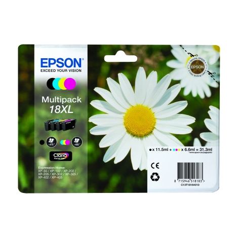 Epson 18XL Pack cartouche haute capacité 4 couleurs pour imprimante jet d'encre (1/3)