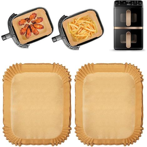 Accessoires pour friteuses à air, 200 pièces, adaptés aux accessoires pour Philips Airfryer série 4000, panier double empilé, friteuse à air chaud, papier sulfurisé, accessoires pour Philips NA460, NA (1/5)