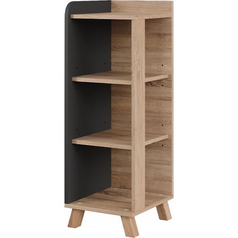 Midischrank Karen, Sonoma/Anthrazit, 30 x 90 cm mit 4 Ablagen, Vicco