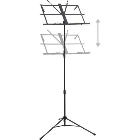 vidaXL Musiknotenpult Schwarz Stahl