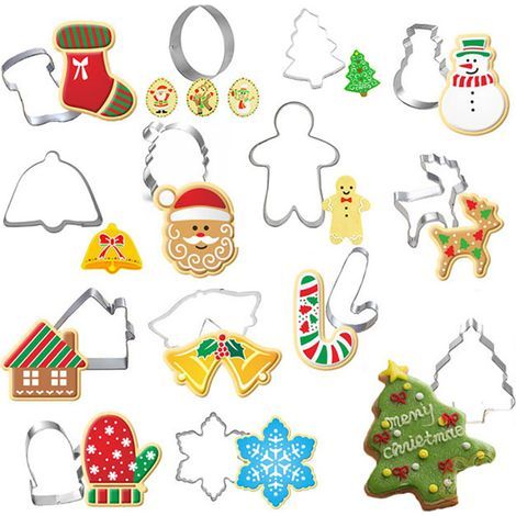 Emporte-pièces de Noël en acier inoxydable : maison en pain d'épice, bonhomme, sapin de Noël, moule à gâteaux, biscuits et fondant.
