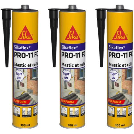 3er-Set Klebedichtmasse SIKA Sikaflex PRO 11 FC Purform - Schwarz - 300ml - 659664