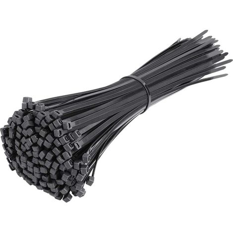 Colliers de serrage noirs 300 mm x 4,6 mm - Lot de 250 colliers de serrage autobloquants en nylon de 30 cm (12 pouces) (1/5)