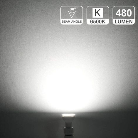 Ampoules GU10 LED, 5Pcs GU10 LED 5W Equivalente Ampoule incandescence 40W Ampoule - 450LM, 120° Froid 6500K, 220-240V, Blanc 50W (1/5)
