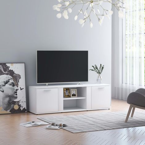 Mobile Porta TV Bianco 120x34x37 cm in Legno Multistrato vidaXL