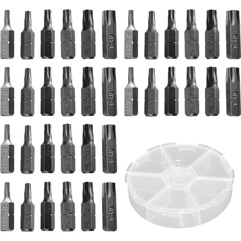 36 Pièces Jeu Embouts Visseuse 25mm Acier T10 T15 T20 T25 T30 T40 Coffret Embout Visseuse Impact Magnétique Universel 1/4 Pouce pour Perceuse Visseuse Réparation Bricolage Kit Tournevis (1/5)