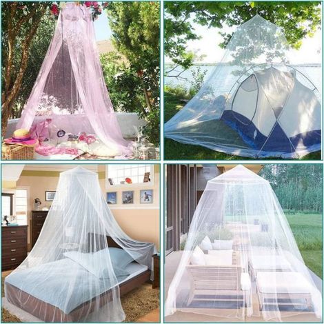 Moustiquaire De Lit - Ciel De Lit Tulle Polyvalent Pour Lit Simple Double Et Enfant - Intérieur Extérieur Voyage - Bleu ×1 (1/5)