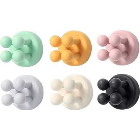 8 Pieces Silicone Wall-Mounted Toothbrush Holder, Razor Holder Hooks, Self-Adhesive Hooks, Silicone Adhesive Hooks, Razor Holder Adhesive Hook for Bathroom Kitchen Bedroom (1/5)