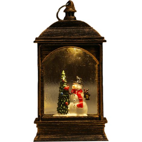 Bola De Nieve - Farol Con Luz Led Y Música - Diseño Navideño Con Santa, Reno Y Muñeco De Nieve - 1 Unidad (1/5)
