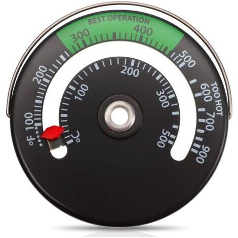 Thermomètre magnétique pour poêle à bois – Plage de température 100-500℃ – Cadran en alliage d'aluminium – Indicateur de température précis (1/5)