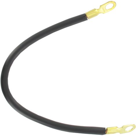 Fil de masse noir avec cosses 10 mm – Câble à 6 conducteurs – Longueur 30 cm – Gaine en polyvinyl