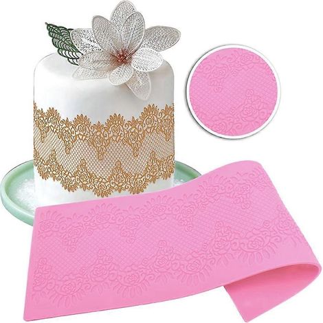 Tapis en dentelle fantaisie, moule en silicone pour la décoration de gâteaux de mariage, outil de pâtisserie à faire soi-même (1/4)