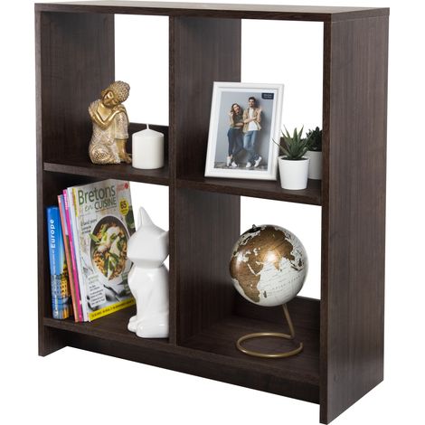 Iris Ohyama, Möbel, 4 Aufbewahrungsregale, Bücherregal, Modular, WOS-4, Braun, W26,5 x D68,9 x H75,8 cm