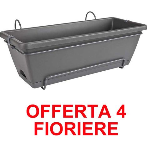 OFFERTA 4 FIORIERA BARCELONA ALLIN1 50CM ANTHRACITE ELHO