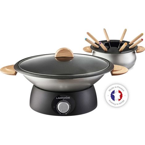 Set wok und elektrisches fondue 900w 8 gabeln - Lagrange - 349019