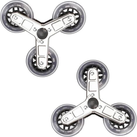 2 dreieckige Ersatzräder – Stahl und Kunststoff – für leichtes Treppensteigen – für Einkaufswagen – 8-mm-Loch (1/5)