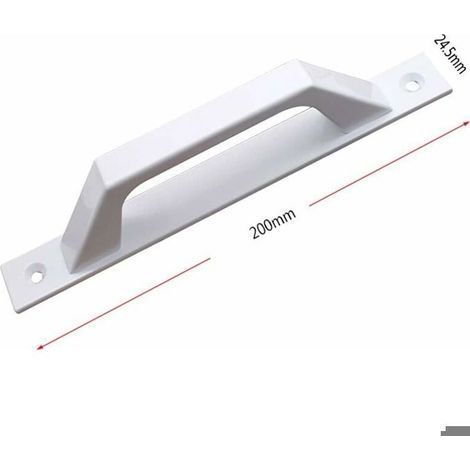 HONORNIC - Poignée de porte en forme de D pour portes de jardin en bois (blanc, 200 mm, lot de 2) (1/4)