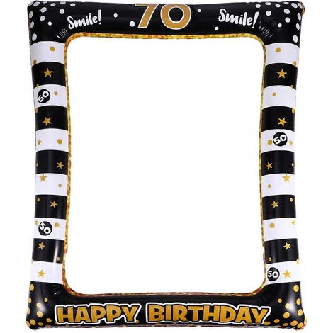 Cadre photo gonflable d'anniversaire (1 pièce) - Accessoire photo pour festival - Décoration de fête pour les 70 ans-71x58cm