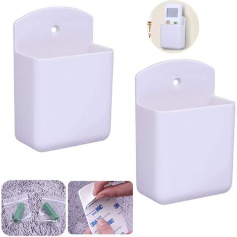 QORVA-Lot de 2 supports muraux pour télécommande autocollants – Organisateurs universels pour bureau, chambre, salon – Installation facile