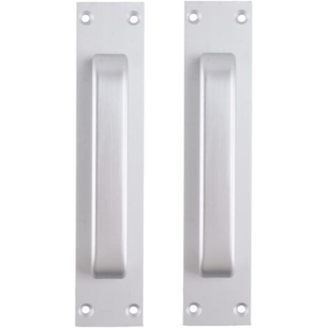 Aluminum alloy door handle (silver), mounted on glass and plastic (1/5)