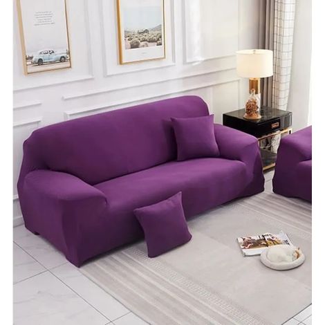 Housse de Canapé 2 Places-Haute élasticité-Couleur unie-Offrez 1 piece Taie d'oreiller gratuite-DoringIN-A4 (1/4)